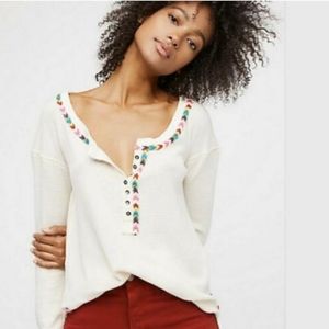 Free People We the Free Thermal Embroidered Top